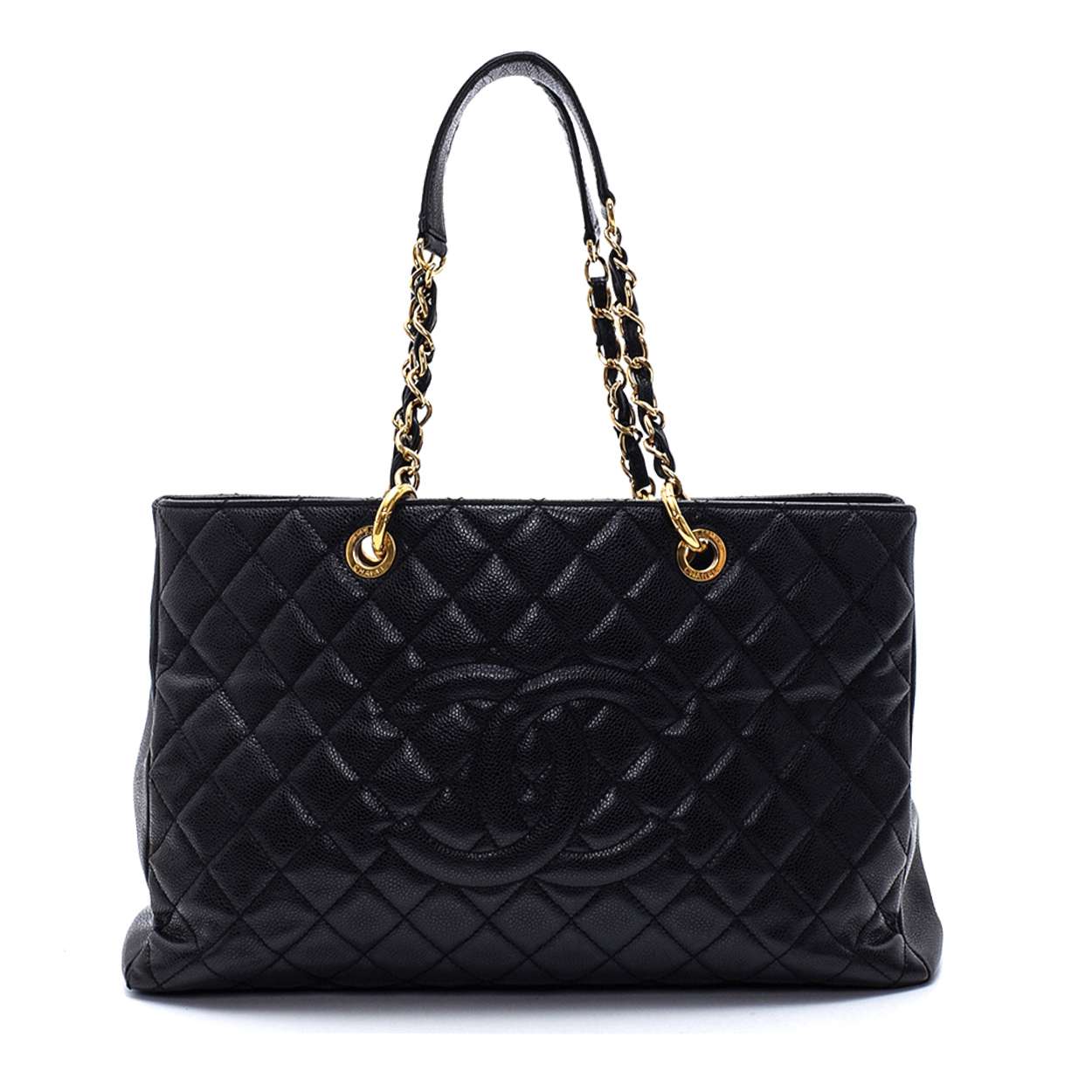 Chanel - Black Quilted Caviar Leather Grande Xlarge  Shopping Tote Bag